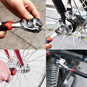 Çok Fonksiyonlu Anahtar Lokma Seti Çift Başlı 360 Derece Dönebilen Kafaoynar Başlı