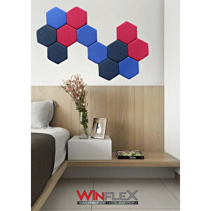 12 Adet Altigen Akusti̇k Kumaş Kapli Panel-(17x20cm)
