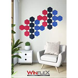 12 Adet Altigen Akusti̇k Kumaş Kapli Panel-(17x20cm)