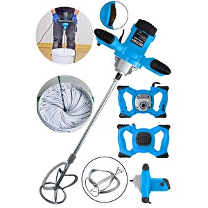 Alman Gt-blue 3000 Bakır Sargı 6 Kademe Devir Ayarlı Elektrikli Alçı Boya Ve Harç Karıştırıcı Mikser
