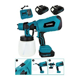 Alman 999vf 20 Ah Li-ion Çift Akülü Şarjlı Boya Makinesi