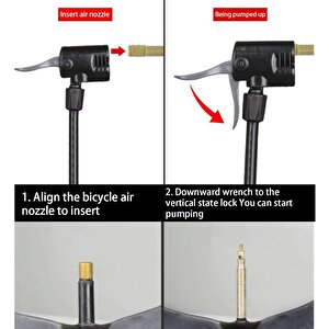 Mini Bisiklet Pompası Göstergeli Taşınabilir Ayak Pompası Motorsiklet Ve Araç Pompası