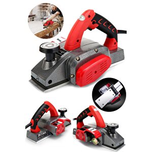 Alman Titan 4200 Watt Motor Korumalı Bakır Sargılı Metal Şanzuman Çift Bıçaklı Planya Rende Makinesi