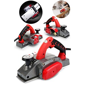 Alman Titan 4200 Watt Motor Korumalı Bakır Sargılı Metal Şanzuman Çift Bıçaklı Planya Rende Makinesi
