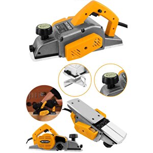 Alman 4200 Watt Sjs Bakır Sargılı Metal Şanzıman Motor Korumalı Çift Bıçaklı Planya Rende Makinesi