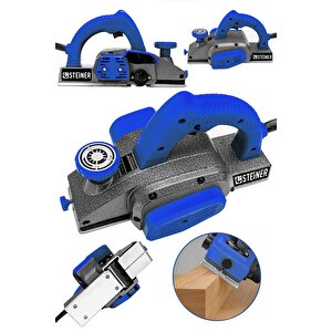 Germany Technology 3400 Watt Metal Şanzıman Çift Bıçaklı Planya Rende Makinesi Mavi