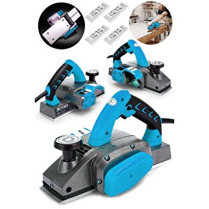 Alman Titan 4200 Watt Bakır Sargılı Metal Şanzuman Çift Bıçaklı Planya Rende Makinesi + 4 Bıçak