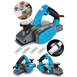 Alman Titan 4200 Watt Bakır Sargılı Metal Şanzuman Çift Bıçaklı Planya Rende Makinesi + 4 Bıçak