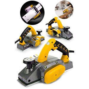 Alman Titan 4200 Watt Motor Korumalı Bakır Sargılı Metal Şanzuman Çift Bıçaklı Planya Rende Makinesi