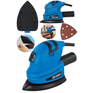 Alman Professional 1200 Watt Elektrikli Titreşimli Üçgen Zımpara Makinesi Kenar Köşe Avuç Zımpara