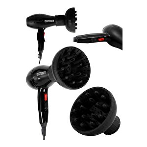 Alman 3600 Watt Professional Saç Kurutma Makinesi Ac Motor Fön Makinesi + Difüzör + 2 Adet Başlık