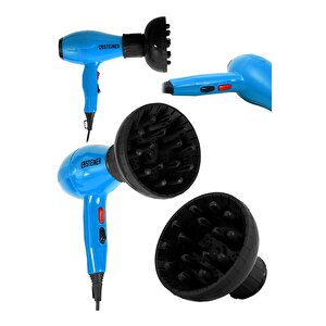 Alman 3600 Watt Professional Saç Kurutma Makinesi Ac Motor Fön Makinesi + Difüzör + 2 Adet Başlık