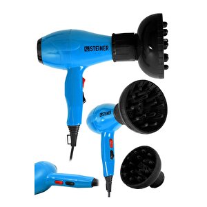 Alman 3600 Watt Professional Saç Kurutma Makinesi Ac Motor Fön Makinesi + Difüzör + 2 Adet Başlık