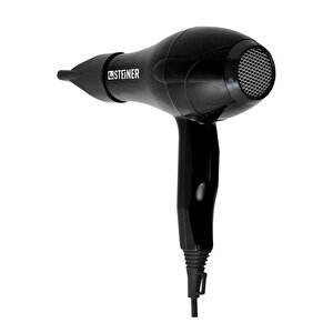 Alman 3600 Watt Profesyonel Saç Kurutma Makinesi Fön Makinesi Ac Motor Ms-9001 Siyah + 2 Adet Başlık