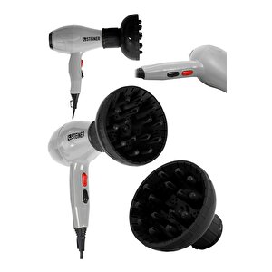 Alman 3800 Watt Professional Saç Kurutma Makinesi Ac Motor Fön Makinesi + Difüzör + 2 Adet Başlık