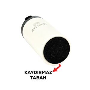 Steiner Paslanmaz Çelik Termos 380 Ml Mat Beyaz Sıcak Ve Soğuk Tutma Özellikli Termos