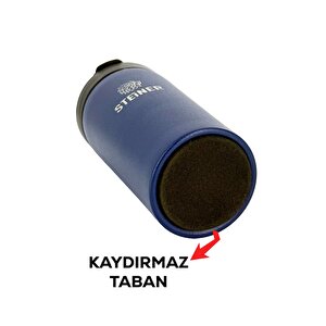Paslanmaz Çelik Termos 380 Ml Mat Lacivert Sıcak Ve Soğuk Tutma Özellikli Termos