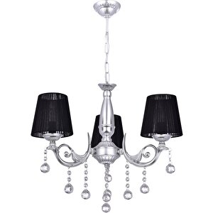 Pırıltı 3 Lü Avize Silver (siyah Şapkalı)