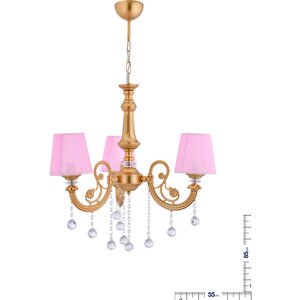 Paris 3'lü Avize Gold/pembe Şapkalı