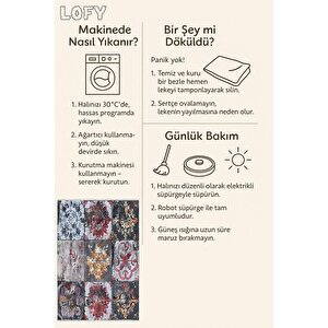 Pamuk Dokuma Taban Halı – Siyah; Gri; Kırmızı; Sarı; Pembe – Patchwork Ve Floral Desen, Makinede Yıkanabilir, Kolay Temizlenebilir, Toz Ve Tüy Tutmaz, Kaymaz, Evcil Hayvan Dostu