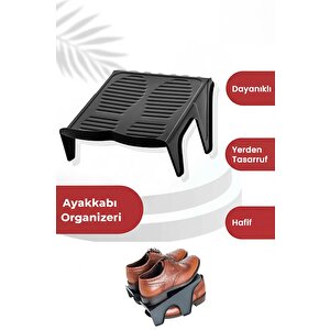 10 Adet Çiftli Ayakkabı Rampası, Dolap İçi Düzenleyici, Çift Başına 2 Kat Yer Tasarrufu