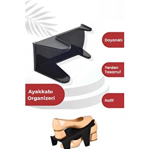 20 Adet Tekli Ayakkabı Rampası, Dolap İçi Düzenleyici, 2 Kat Yer Açan Ayakkabılık Organizer