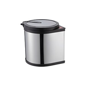 Banyo, Mutfak Dolabı İçi 11 Litre Metal Çöp Kovası – Krom, Tüm Dolaplara Uyumlu Tezgah Altı Çöp Kovası Krom