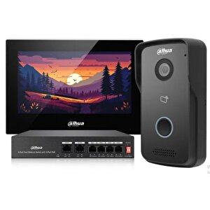 Ktp03 7"inç Ekran 2mp Ip Villa Kiti İç Ve Dış Ünite cat6 Kablo İle Çalışır