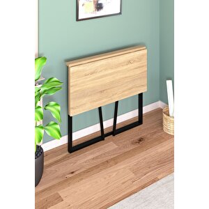 Foldy Katlanabilir Metal Ayaklı Çalışma Masası 47x82 Cm Pratik Bilgisayar Masası Çizim Masası Siyah