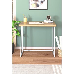 Foldy Katlanabilir Metal Ayaklı Çalışma Masası 47x82 Cm Pratik Bilgisayar Masası Çizim Masası Beyaz