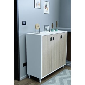 3 Kapaklı Ayakkabılık Çok Raflı Modern Ayakkabı Dolabı, Geniş Depolama Alanı, Kolay Kurulum Vestiyer