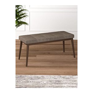 Tina Baby Face Modern Ceviz Metal Ayak Bench Oturak 90x40, Ayakkabılık Bank, Yatak Ucu Puf Cappuccino