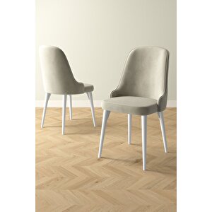 Ikon Beyaz 80x132 Açılabilir Mdf Masa Yemek Odası Takımı, Mutfak Takımı 4 Adet Sandalye