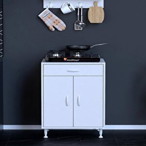 Doqu (l) Ocak Altı 1 Çekmece Ve Kapaklı 1 Tüp Gözlü Set 65 Cm Genişlik 48 Cm Derinlik 65 cm
