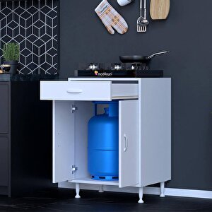 Doqu (l) Ocak Altı 1 Çekmece Ve Kapaklı 1 Tüp Gözlü Set 65 Cm Genişlik 48 Cm Derinlik 65 cm