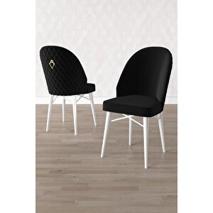 Calvin Beyaz Mermer 80x132 Açılabilir Mdf Masa Yemek Odası Takımı, Mutfak Takımı 4 Adet Sandalye