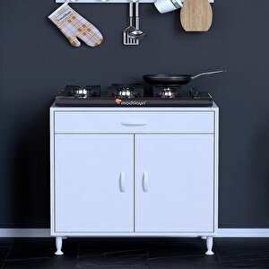 Doqu (xxl) Ocak Altı 1 Çekmece Ve Kapaklı 1 Tüp Gözlü Set 75 Cm Genişlik 48 Cm Derinlik