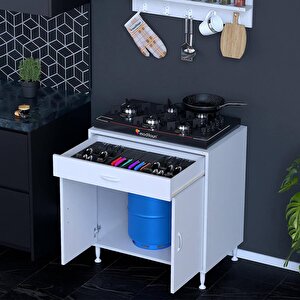Doqu (xxl) Ocak Altı 1 Çekmece Ve Kapaklı 1 Tüp Gözlü Set 75 Cm Genişlik 48 Cm Derinlik