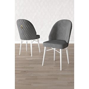 Calvin Beyaz Mermer 80x132 Açılabilir Mdf Masa Yemek Odası Takımı, Mutfak Takımı 4 Adet Sandalye