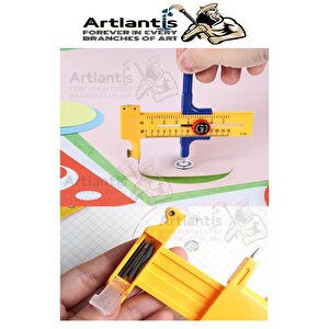 Daire Keser Maket Bıçağı Ayarlanabilir 11 Parça 1 Paket Yüksek Kaliteli Pvc Hassas Daire Kesici Kesme Pusula 15cm