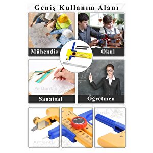 Daire Keser Maket Bıçağı Ayarlanabilir 11 Parça 1 Paket Yüksek Kaliteli Pvc Hassas Daire Kesici Kesme Pusula 15cm