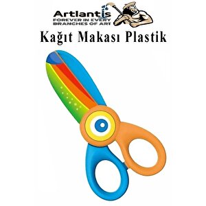 Sevimli Kağıt Makası 1 Adet  Plastik Küt Uç Korumalı Okul Makası Çocuk Makas Okul Öncesi Kreş Anasınıfı