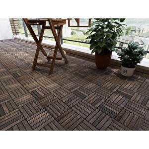 Ahşap Yer Karosu  Espresso Renk 30x30 (10 Adet= 0.9m2)