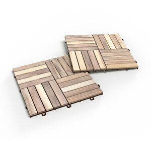 Ahşap Yer Karosu  Organik Beyaz Renk 30x30 (10 Adet= 0.9m2)
