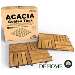Ahşap Yer Karosu  Altın Tik Renk 30x30 (10 Adet= 0.9m2)