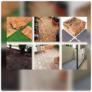 Ahşap Yer Karosu Alaca Gri Renk 30x30 (10 Adet= 0.9m2)
