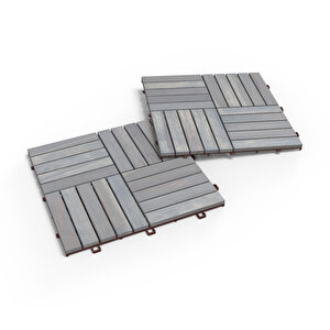 Ahşap Yer Karosu Alaca Gri Renk 30x30 (10 Adet= 0.9m2)