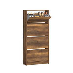 Flat Duo 4 Katlı Geniş Ayakkabılık-koyu Ceviz (oslo Ceviz) 73x157x26 Cm (gxyxd)