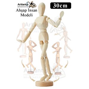 Ahşap İnsan Modeli 30 Cm 1 Paket İnsan Figürlü Ahşap Model Manken Resim Ressam Eğitimi Tahta Adam Kukla Stilist