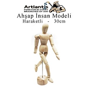 Ahşap İnsan Modeli 30 Cm 1 Paket İnsan Figürlü Ahşap Model Manken Resim Ressam Eğitimi Tahta Adam Kukla Stilist